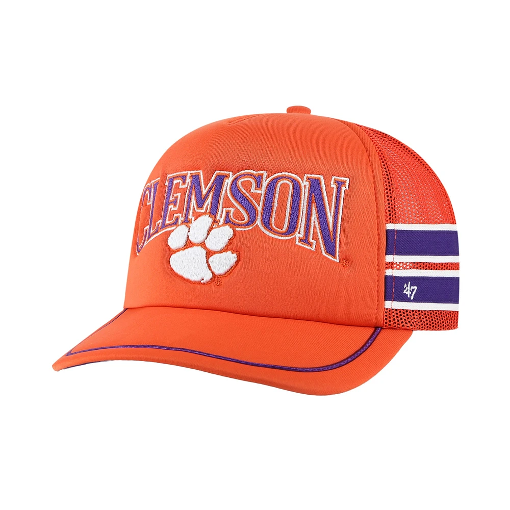 Casquette réglable de camionneur à bande latérale orange Clemson Tigers '47 pour hommes