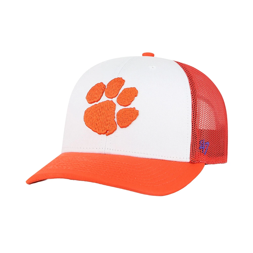 Casquette réglable '47 Clemson Tigers Freshman Trucker pour hommes, blanc/orange