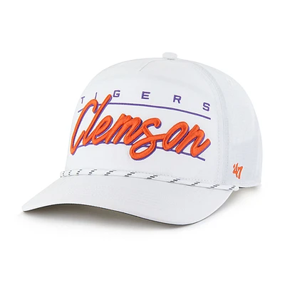 Men's '47 White Clemson Tigers Condor Hitch brrr° Adjustable Hat