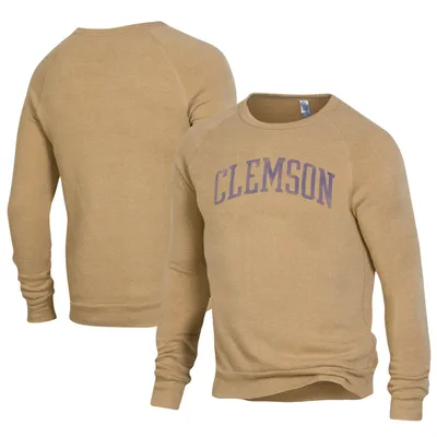 Clemson Tigers Alternative Apparel The Champ Tri-Blend Raglan Pullover Sweatshirt - Tan