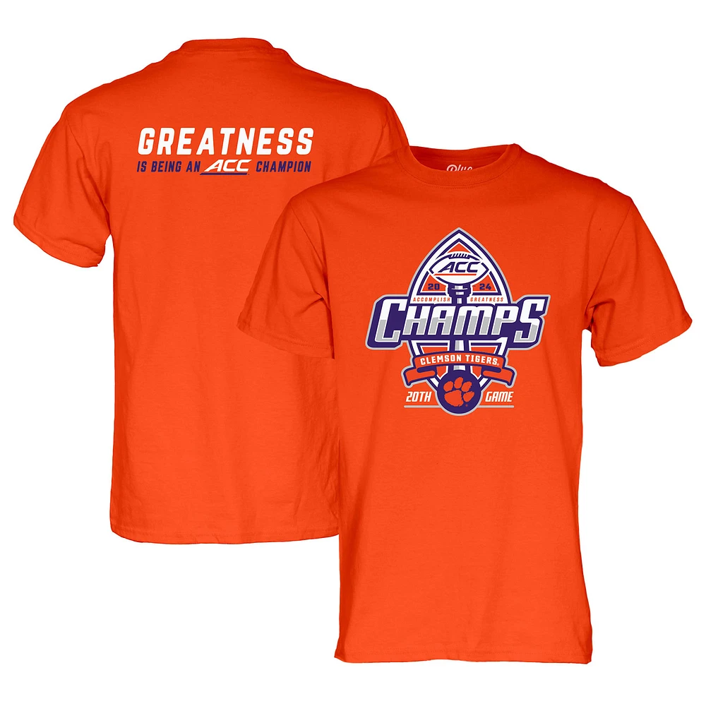 T-shirt bleu 84 orange Clemson Tigers 2024 ACC Football Conference Champions Vestiaire pour homme