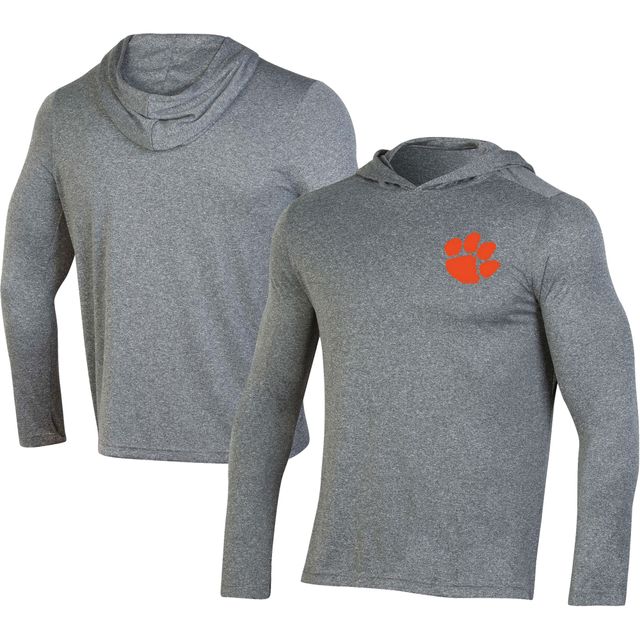 T-shirt à capuche manches longues Champion Clemson Tigers gris pour homme