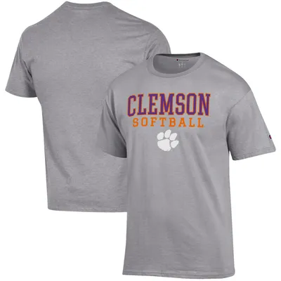 Clemson Tigers Champion Softball Stack T-Shirt - Gray