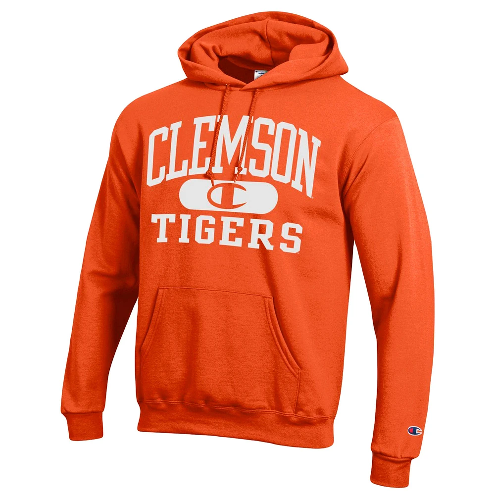 Sweat à capuche Champion Orange Clemson Tigers Arch Pill pour homme