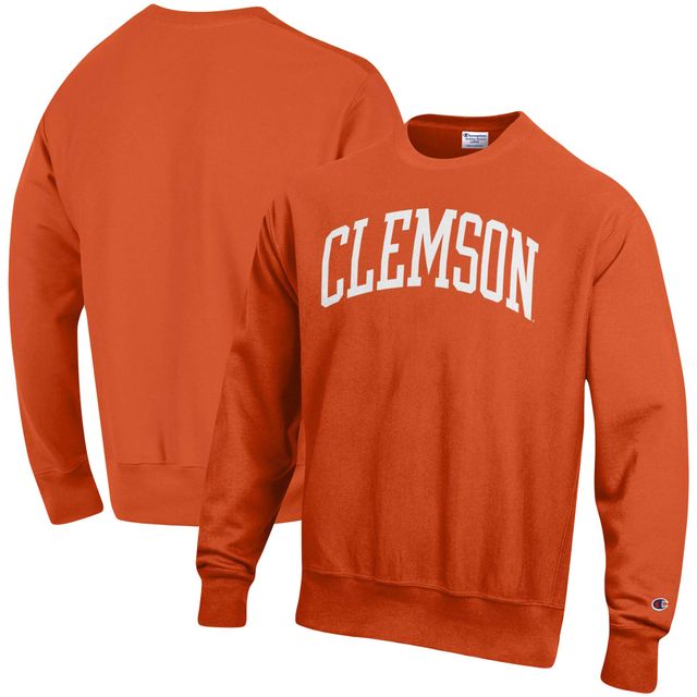 Sweat-shirt Champion Orange Clemson Tigers Arch Reverse Weave pour homme