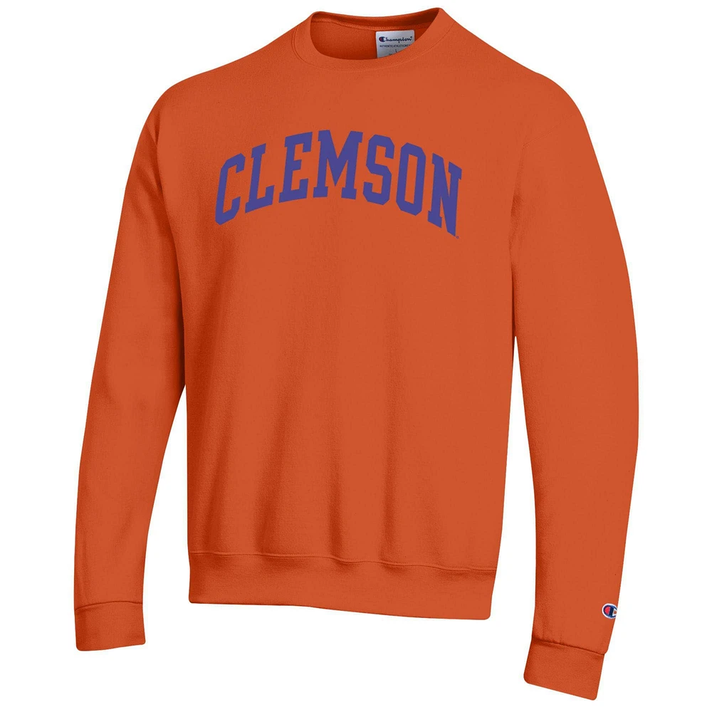 Men's Champion  Orange Clemson Tigers Basic Arch Fleece Pullover Sweatshirt