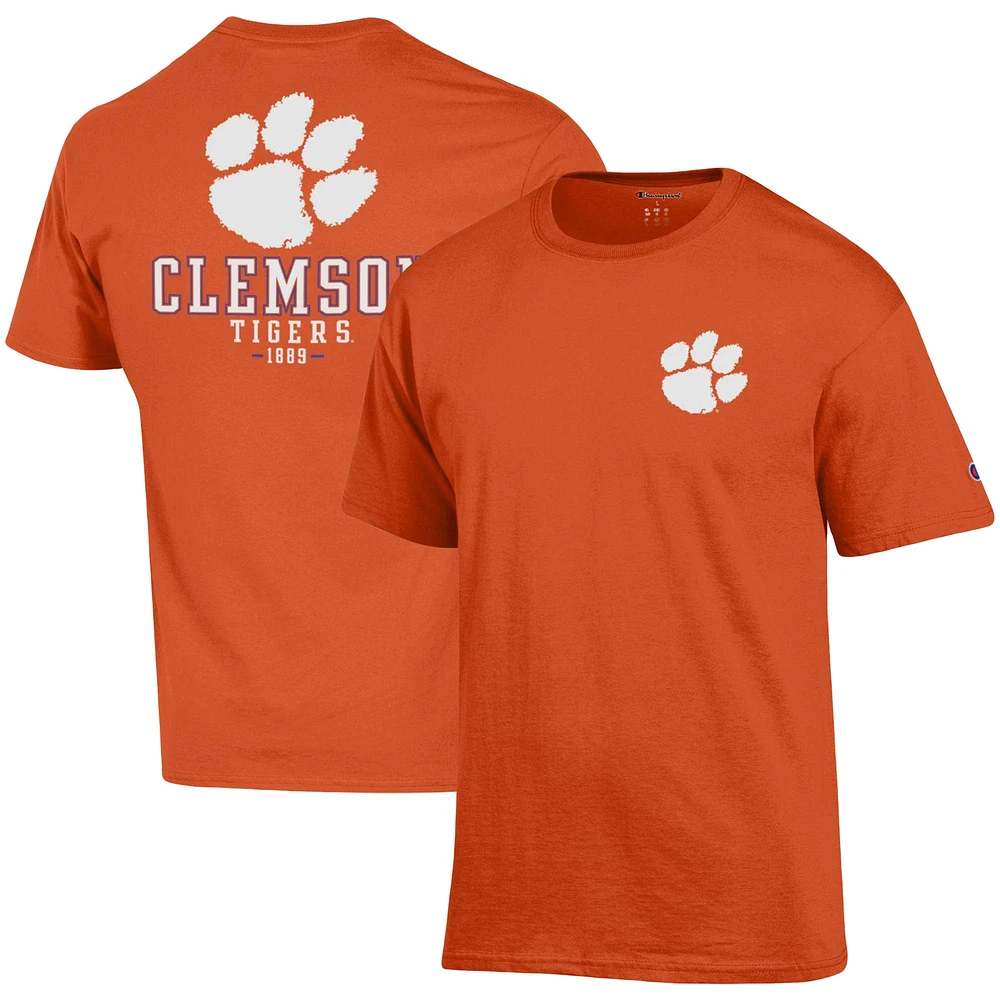 T-shirt Champion Orange Clemson Tigers Stack 2-Hit pour homme