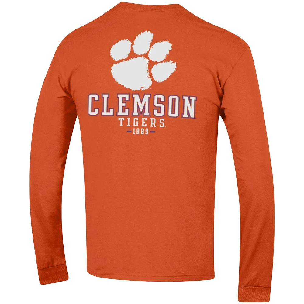 T-shirt à manches longues Champion Orange Clemson Tigers Team Stack pour homme