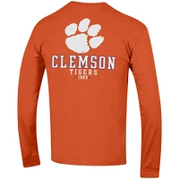 T-shirt à manches longues Champion Orange Clemson Tigers Team Stack pour homme