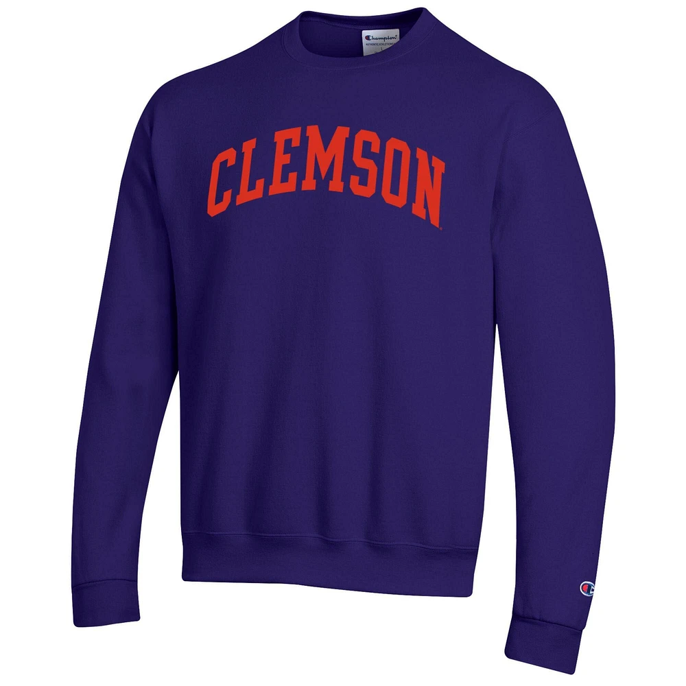 Sweat-shirt en polaire Basic Arch violet Champion pour homme des Clemson Tigers