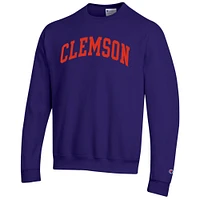 Sweat-shirt en polaire Basic Arch violet Champion pour homme des Clemson Tigers