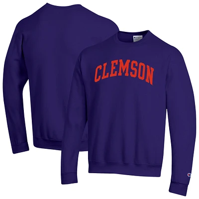 Sweat-shirt en polaire Basic Arch violet Champion pour homme des Clemson Tigers