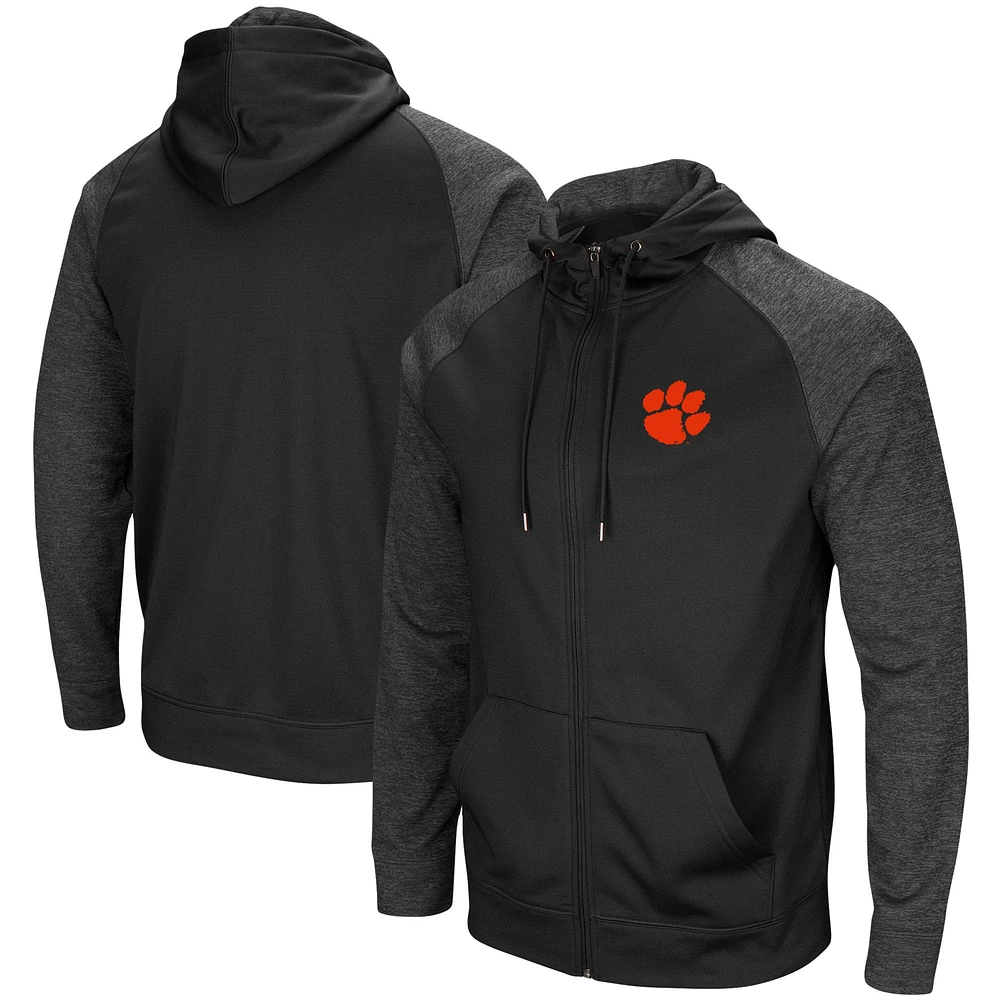 Sweat à capuche Colosseum Blackout Clemson Tigers Big & Tall Raglan pour homme