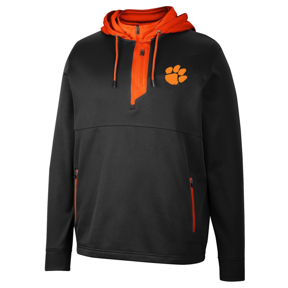 Men's Colosseum Clemson Tigers Luge 3.0 Quarter-Zip Hoodie