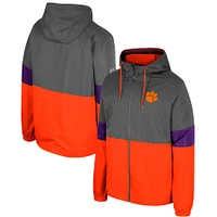 Men's Colosseum Charcoal Clemson Tigers Miles Full-Zip Jacket