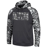 Colosseum Charcoal Clemson Tigers OHT Military Appreciation Digital Camo Sweat à capuche pour homme