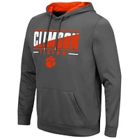 Chandail à capuchon Colosseum Charcoal Clemson Tigers Slash Stack 2.0 pour hommes