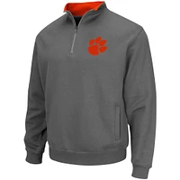 Men's Colosseum Charcoal Clemson Tigers Tortugas Logo Quarter-Zip Pullover Jacket