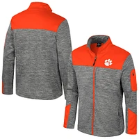 Veste zippée intégrale pour homme Colosseum Grey/Orange Clemson Tigers Guard