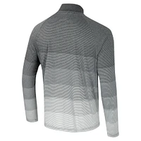 Men's Colosseum  Gray Clemson Tigers AI Striped Mesh Quarter-Zip Raglan Windshirt