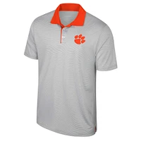 Polo rayé Colosseum Grey Clemson Tigers Big & Tall Tuck pour hommes