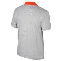 Men's Colosseum Gray Clemson Tigers Big & Tall Tuck Striped Polo