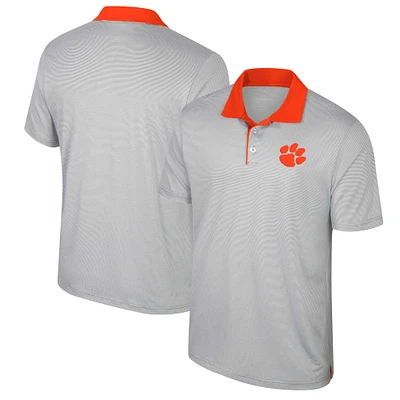 Polo rayé Colosseum Grey Clemson Tigers Big & Tall Tuck pour hommes