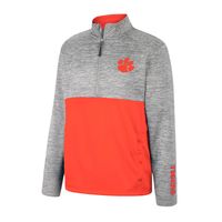 Men's Colosseum Gray Clemson Tigers John Half-Zip Jacket