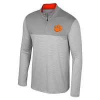 Men's Colosseum Gray Clemson Tigers Tuck Quarter-Zip Top