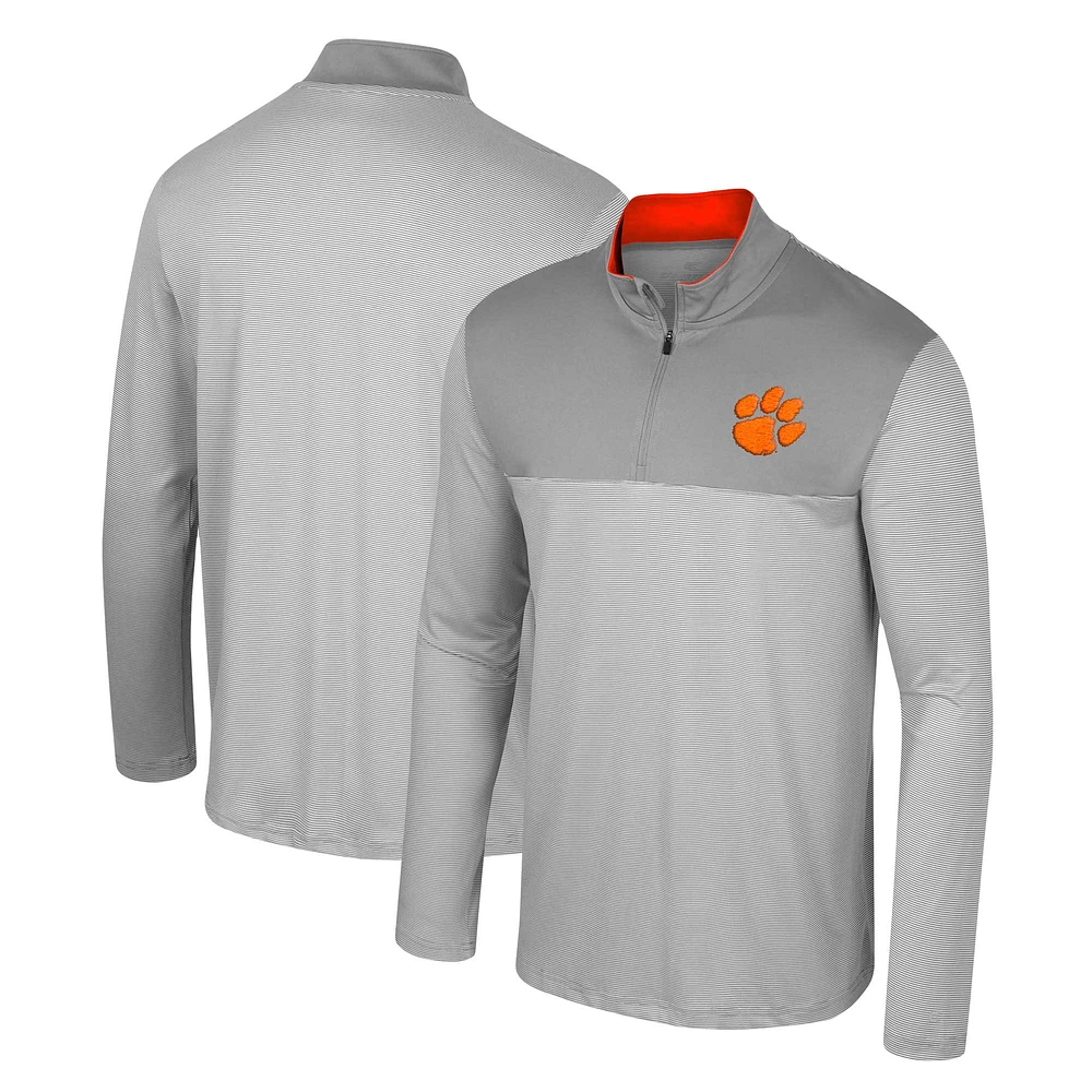 Haut à quart de zip Tuck Colosseum Grey Clemson Tigers pour hommes