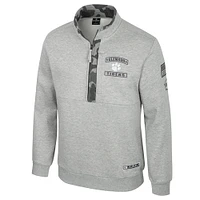 Men's Colosseum Heather Gray Clemson Tigers OORAH OHT Military Appreciation Fleece Quarter-Zip Jacket