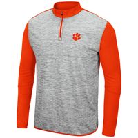 Men's Colosseum Heathered Gray/Orange Clemson Tigers Prospect Quarter-Zip Jacket