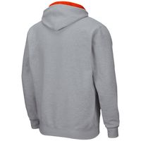 Men's Colosseum Heathered Gray Clemson Tigers Arch & Logo 3.0 Full-Zip Hoodie