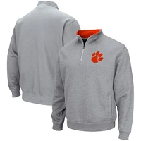 Men's Colosseum Heathered Gray Clemson Tigers Tortugas Team Logo Quarter-Zip Jacket