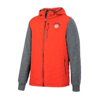 Men's Colosseum Orange/Charcoal Clemson Tigers Course Herringbone Full-Zip Hoodie