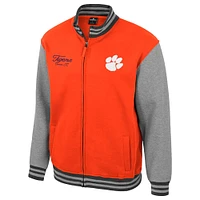 Men's Colosseum  Orange Clemson Tigers Ambi-Turner Full-Zip Varsity Jacket