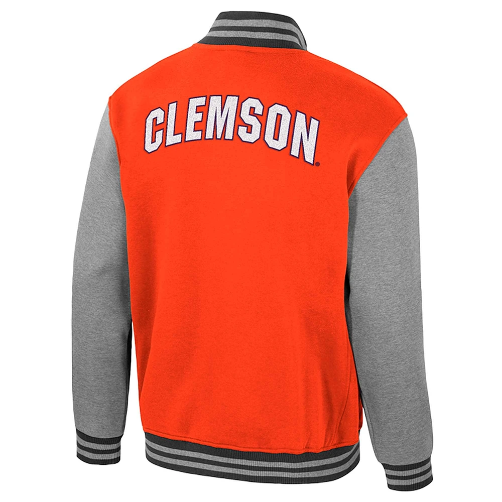 Men's Colosseum  Orange Clemson Tigers Ambi-Turner Full-Zip Varsity Jacket