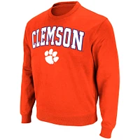 Men's Colosseum Orange Clemson Tigers Arch & Logo Pullover Sweatshirt