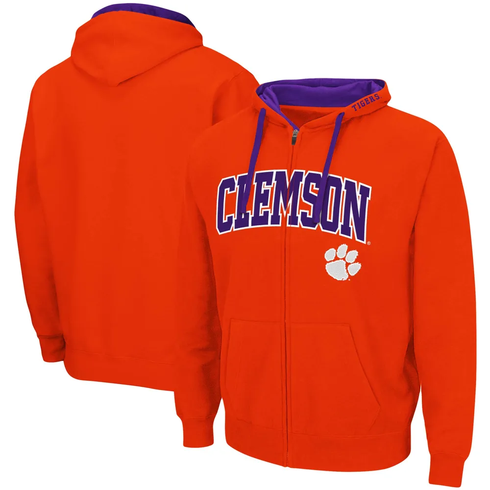 Men's Colosseum Orange Clemson Tigers Big & Tall Full-Zip Hoodie