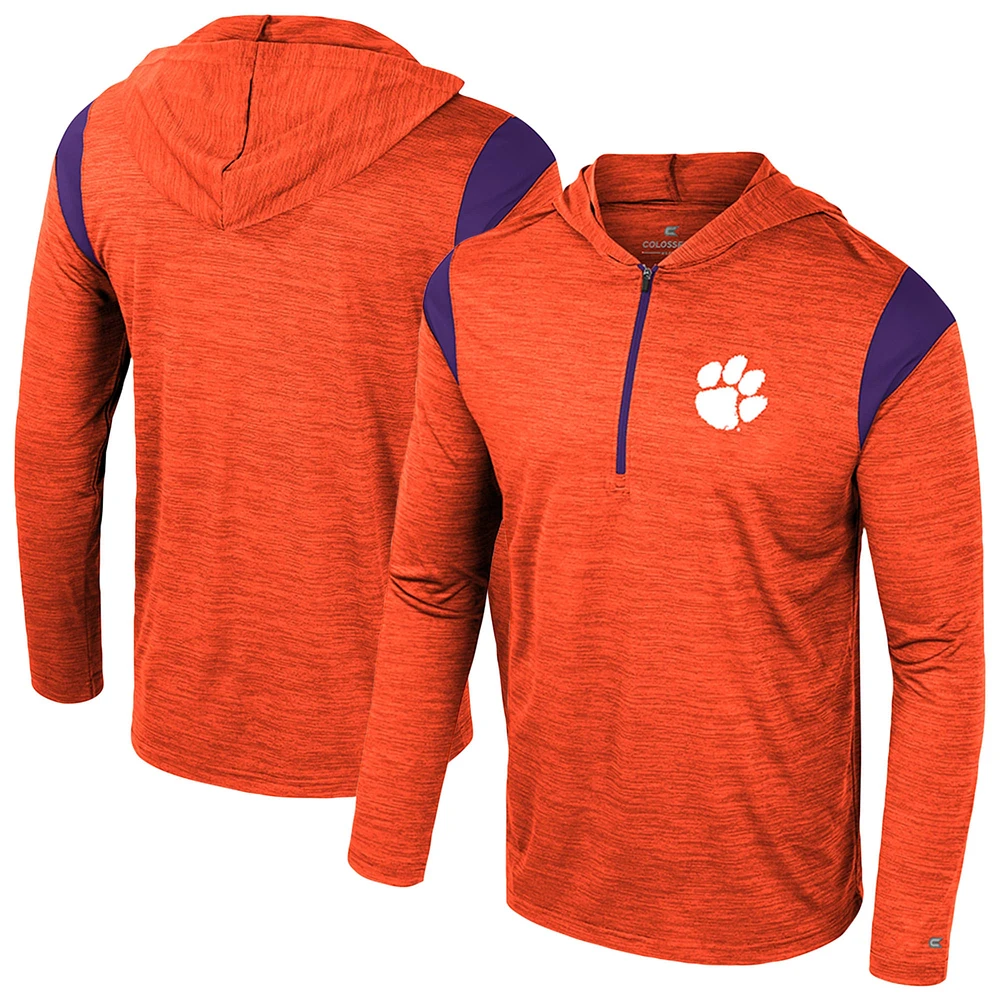 Coupe-vent à demi-zip Dozer orange Colosseum pour homme des Clemson Tigers