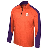 Haut à quart de zip Colosseum Orange Clemson Tigers Langmore Raglan pour hommes