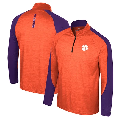 Haut à quart de zip Colosseum Orange Clemson Tigers Langmore Raglan pour hommes