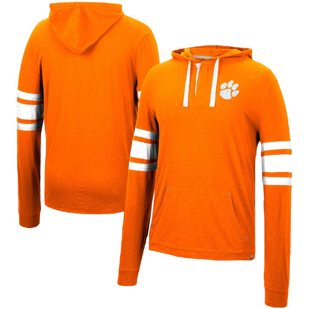 Men's Colosseum Orange Clemson Tigers Lebowski Hoodie Long Sleeve T-Shirt