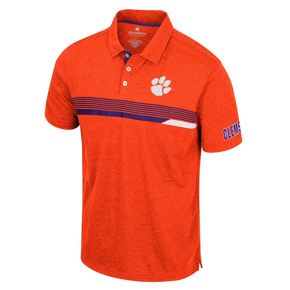 Polo Colosseum Orange Clemson Tigers No Problemo pour homme