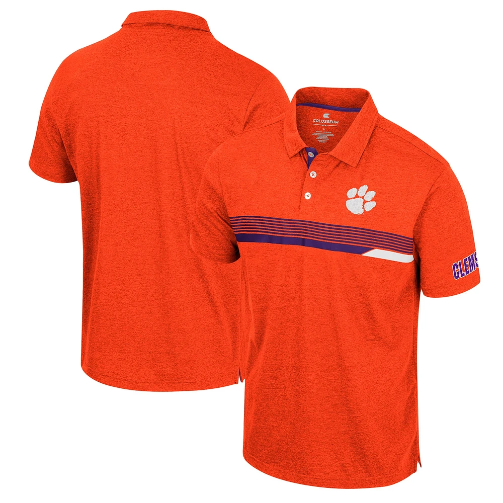 Polo Colosseum Orange Clemson Tigers No Problemo pour homme