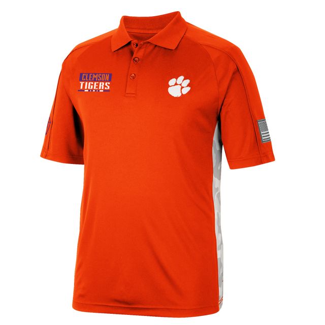 Colosseum Orange Clemson Tigers OHT Military Appreciation Snow Camo Polo pour homme