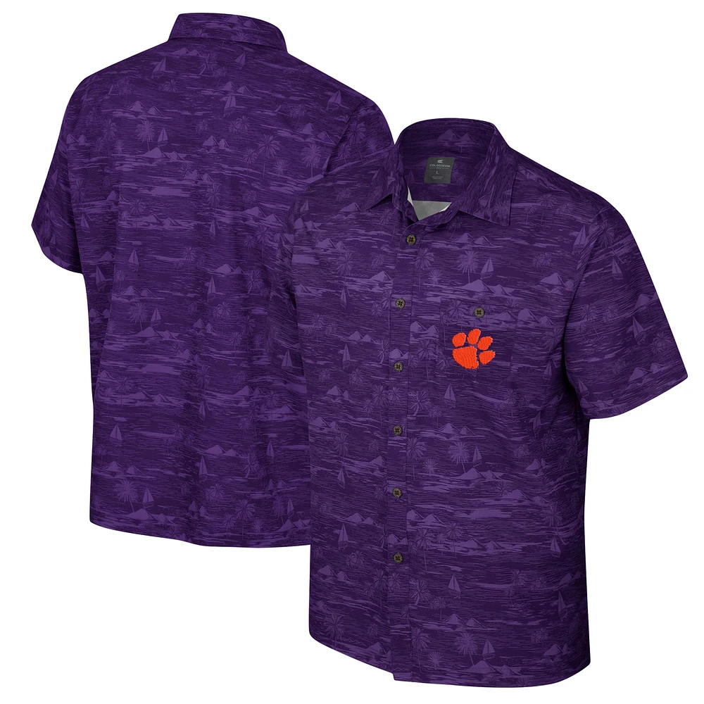 Chemise boutonnée Ozark Colosseum Orange Clemson Tigers pour hommes