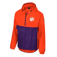 Men's Colosseum  Orange Clemson Tigers Reloaded Anorak Half-Zip Jacket