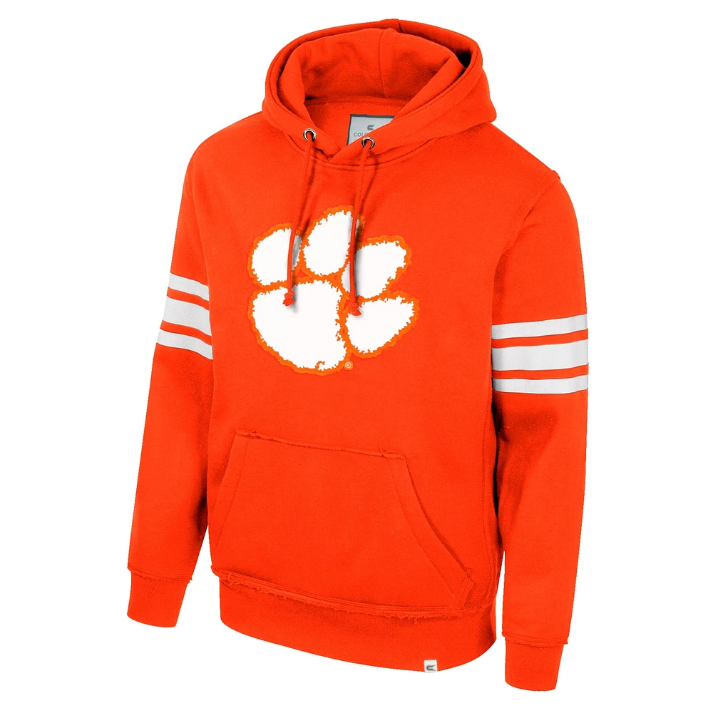 Men's Colosseum Orange Clemson Tigers Saluting Pullover Hoodie