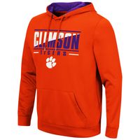 Men's Colosseum Orange Clemson Tigers Slash Stack 2.0 Pullover Hoodie